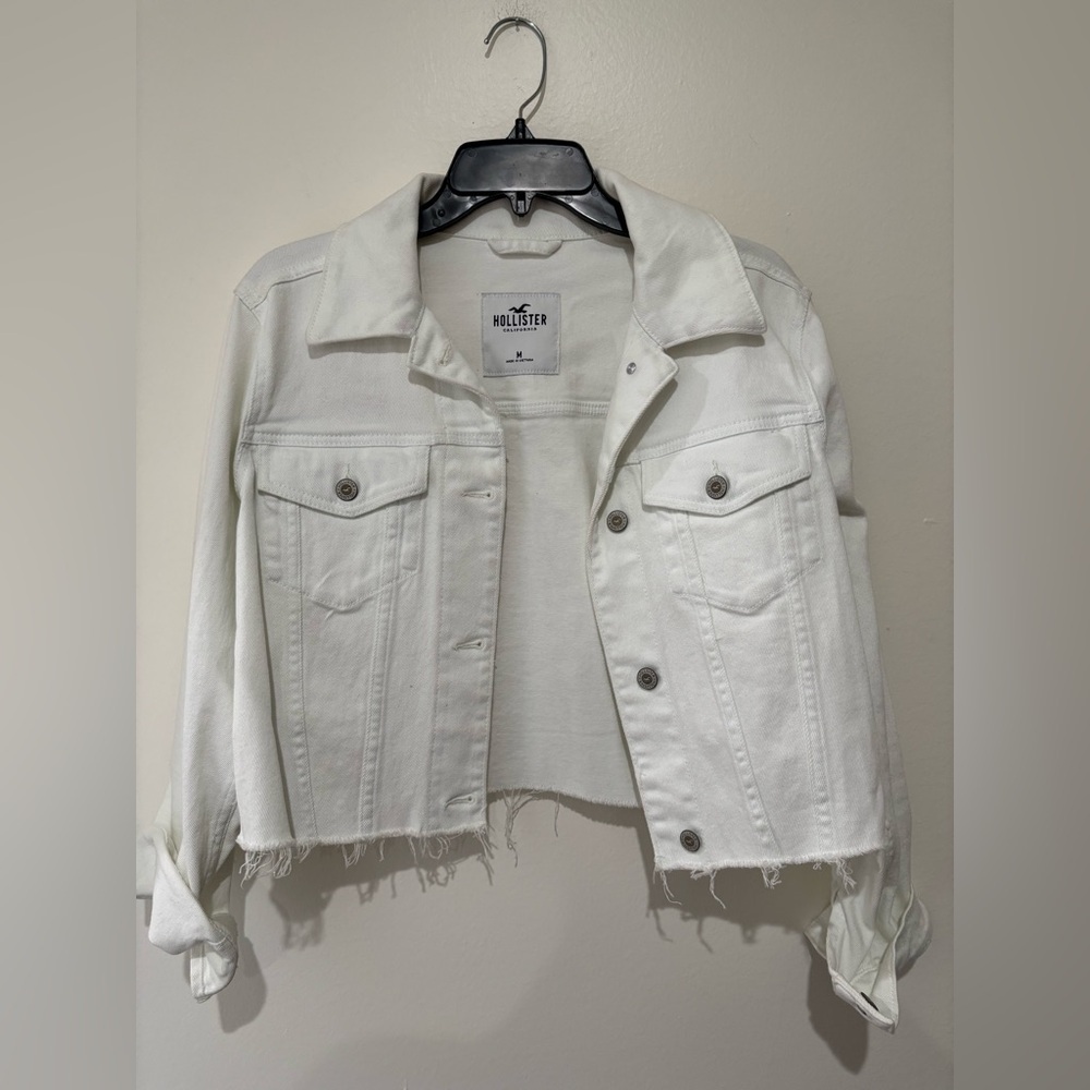 Hollister White Denim Jacket size medium - Picture 1 of 5